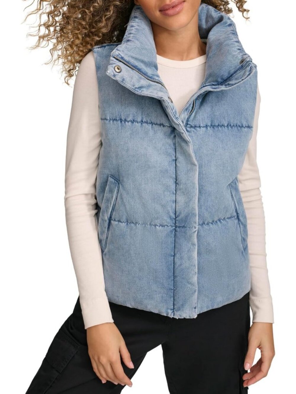Vegan Leather Quilted Short Puffer Vest for Women - Stylish & Warm Outerwear